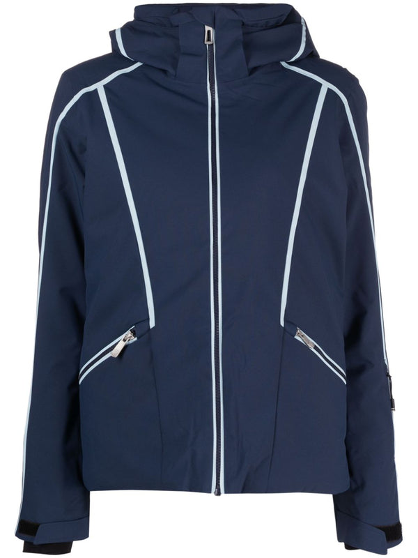 Flat hooded ski jacket