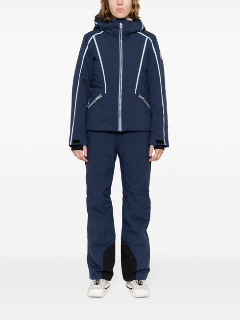 Flat hooded ski jacket