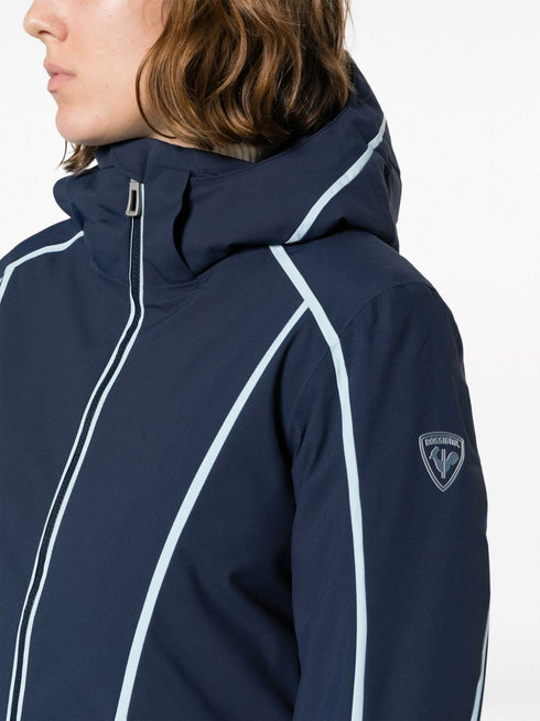 Flat hooded ski jacket