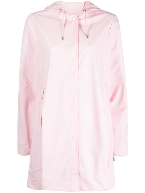 logo-tag drawstring-hood coat