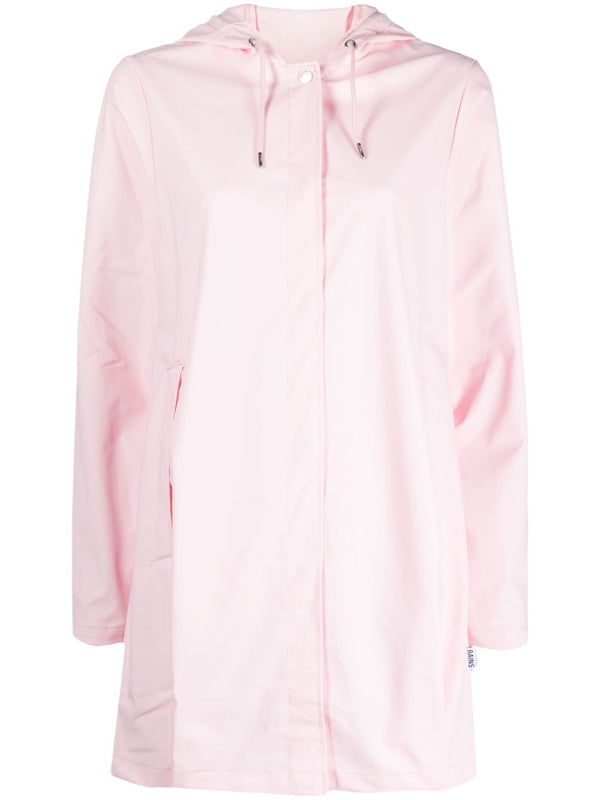 płaszcz z kapturem i ściągaczem z logo