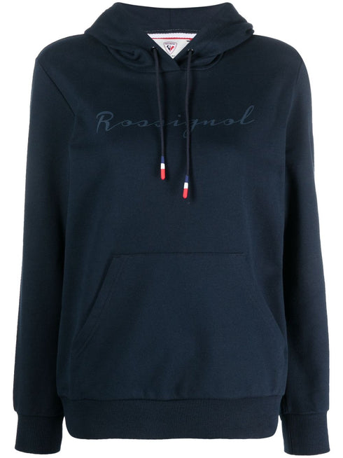 logo-print cotton hoodie