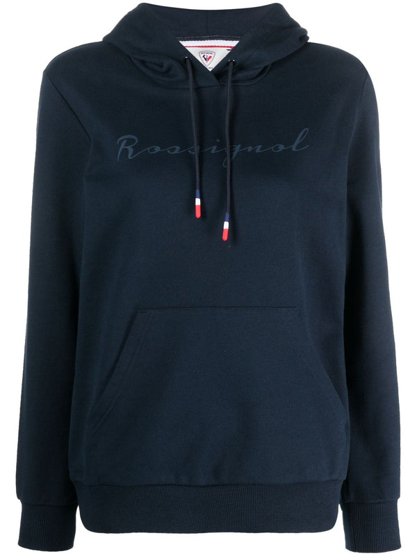logo-print cotton hoodie