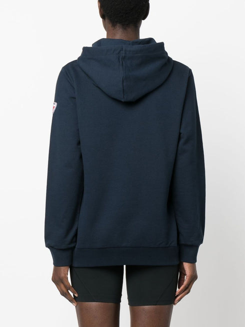 logo-print cotton hoodie