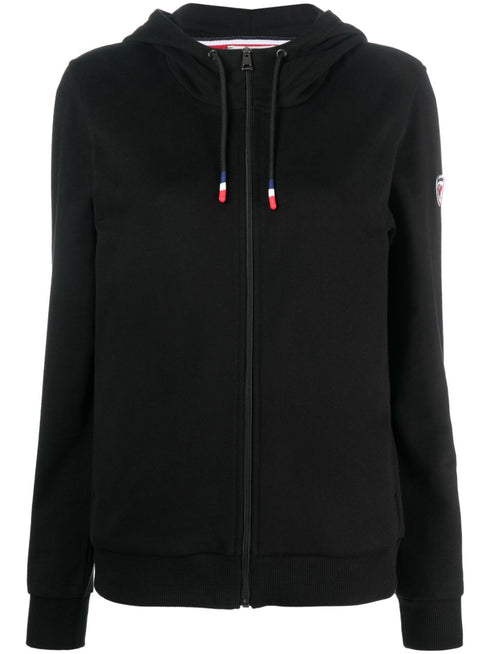 logo-print zip-up hoodie