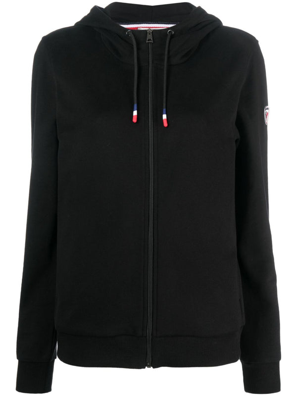 logo-print zip-up hoodie