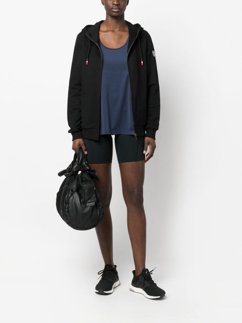 logo-print zip-up hoodie