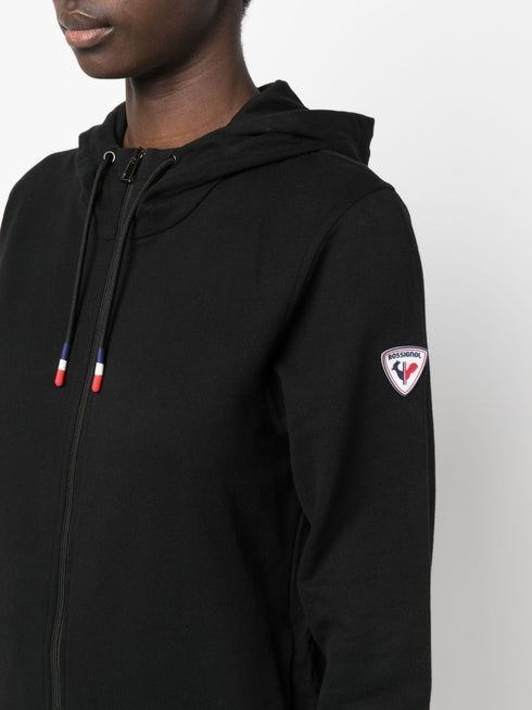 logo-print zip-up hoodie