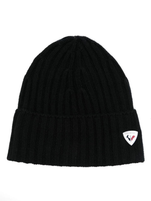 logo-plaque cashmere beanie