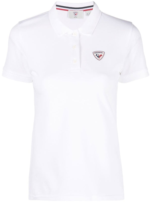 logo-applique polo shirt
