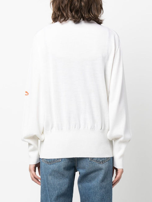 logo-intarsia merino wool-blend jumper