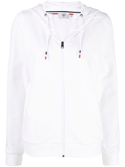 logo-print zip-up hoodie