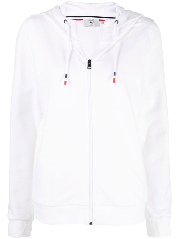 logo-print zip-up hoodie