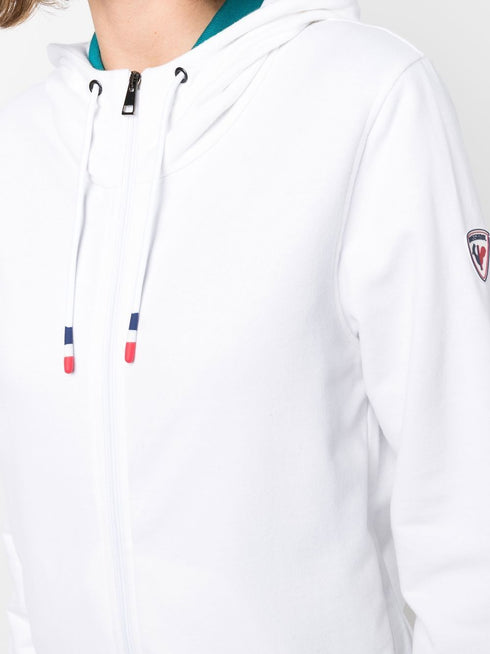 logo-print zip-up hoodie