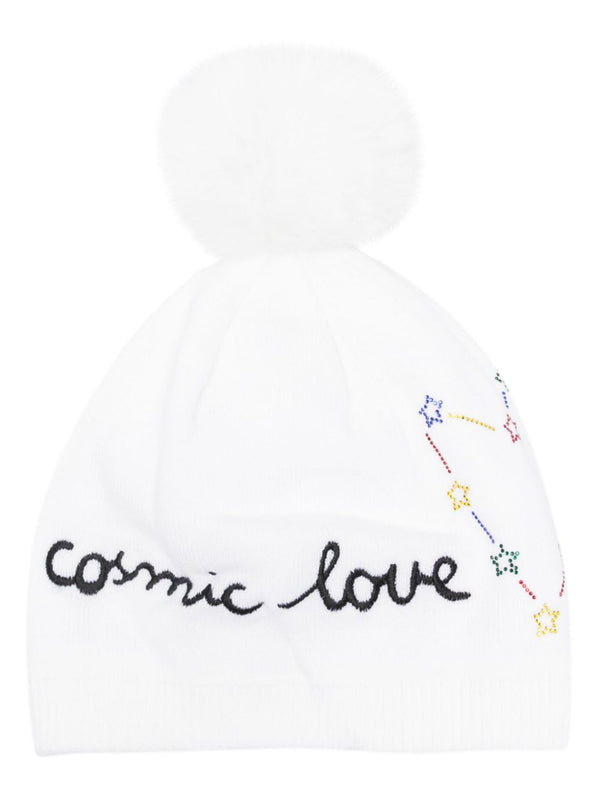 logo-embroidered embellished beanie