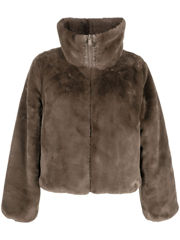 reversible faux-leather jacket