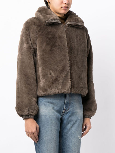 reversible faux-leather jacket