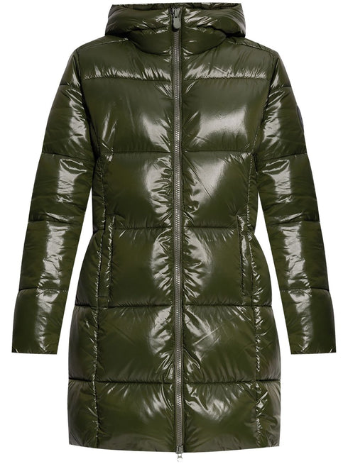 logo-patch padded coat