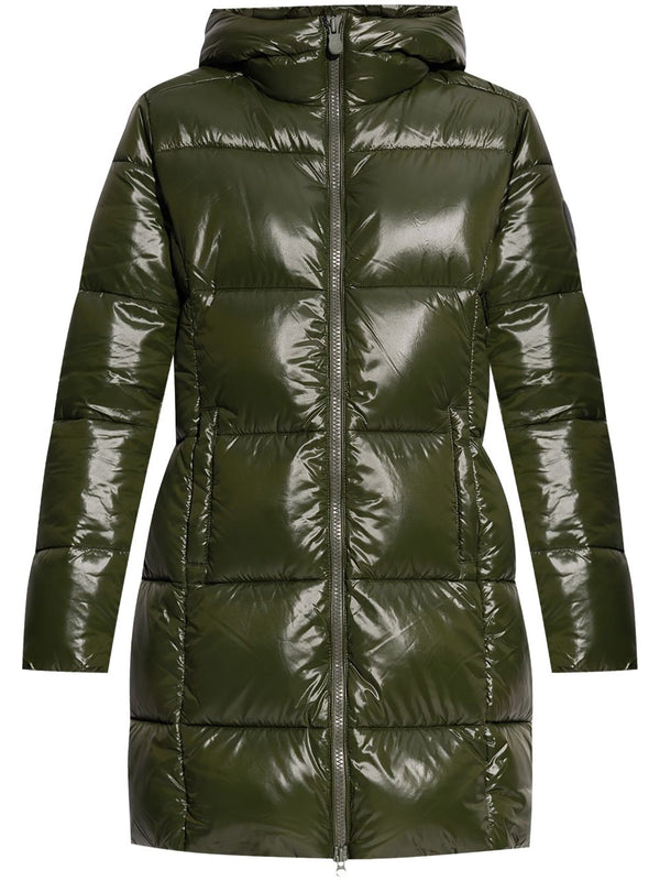 logo-patch padded coat