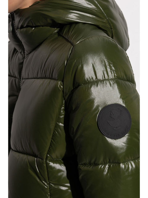 logo-patch padded coat