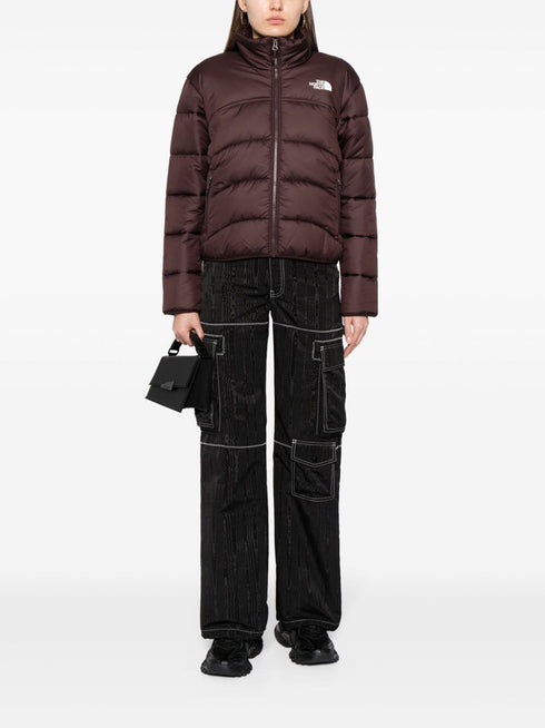 logo-print high-neck padded jacket