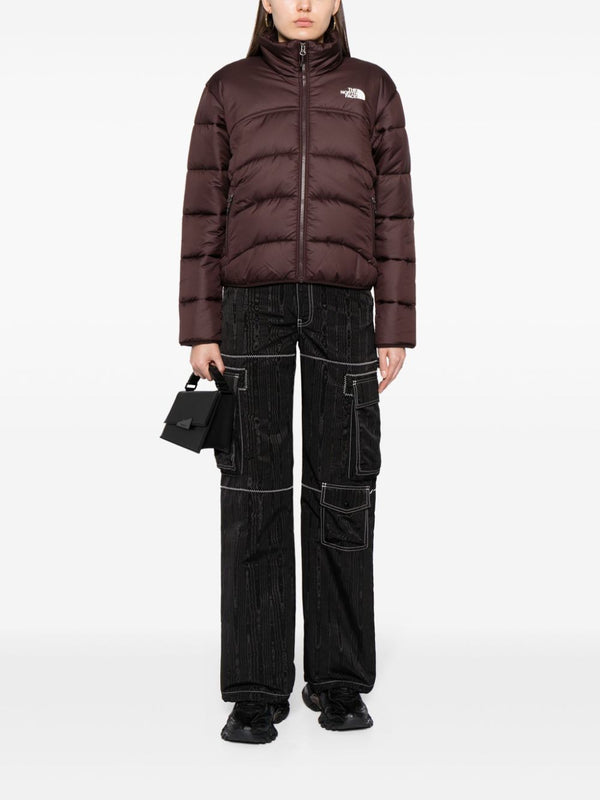 logo-print high-neck padded jacket