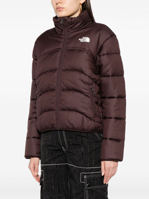 logo-print high-neck padded jacket