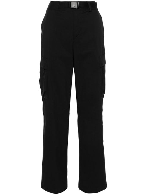 logo-print straight trousers