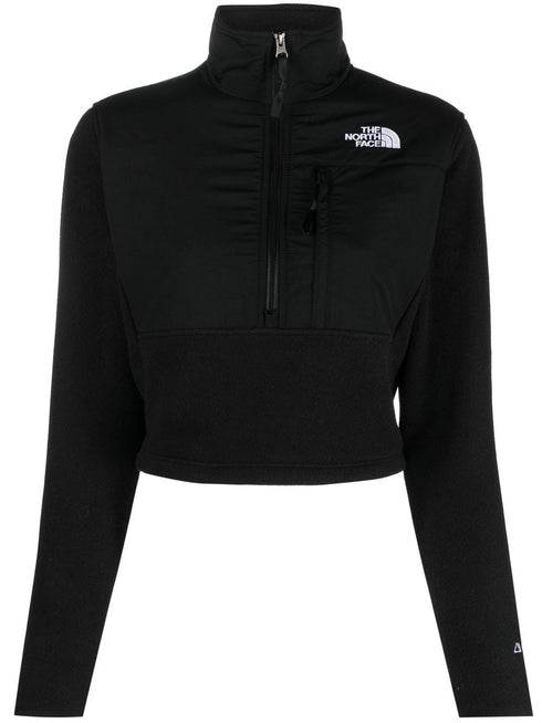 embroidered-logo half-zip sweatshirt