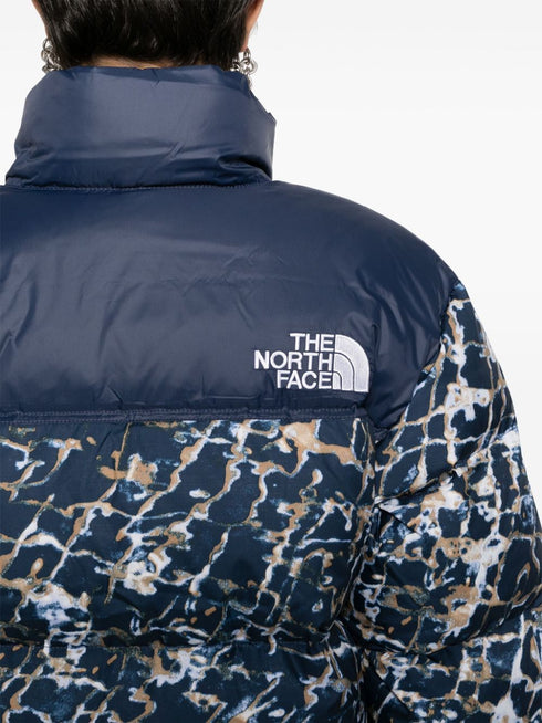 abstract-print quilted jacket