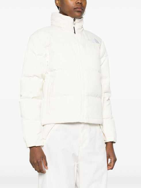 logo-embroidered puffer jacket