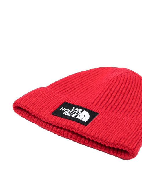 Box logo-patch ribbed beanie