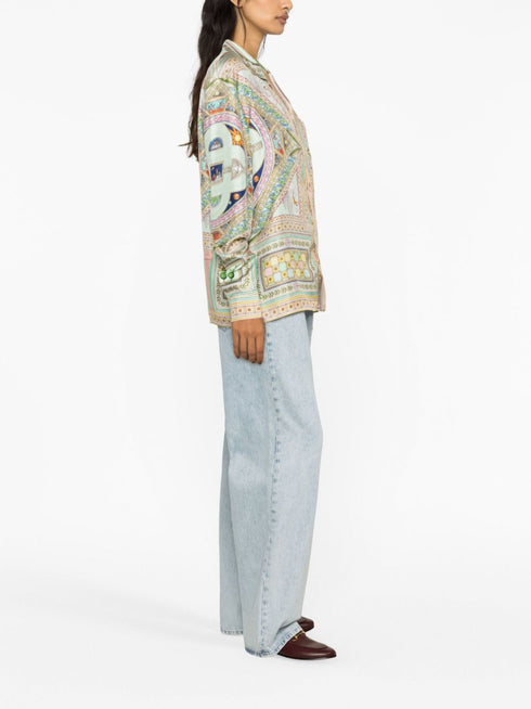 Koszula jedwabna z nadrukiem Le Labyrinthe