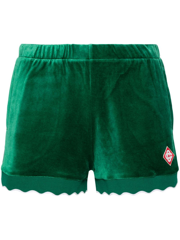 scalloped track shorts