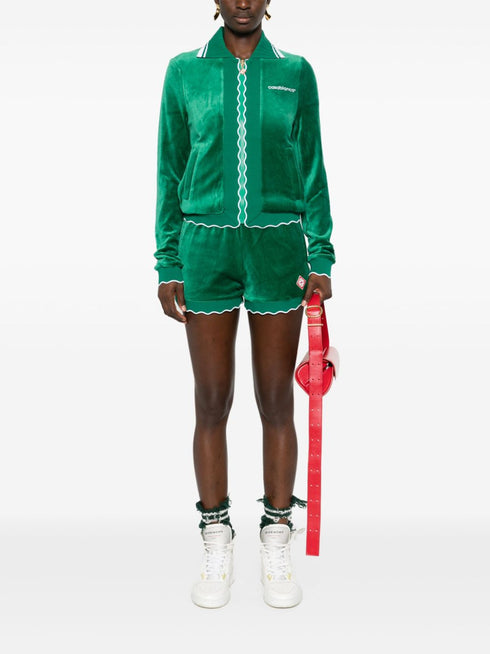 scalloped track shorts