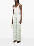 graphic-print straight-leg silk trousers