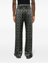 Heart Monogram-print silk trousers