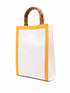 logo-print bamboo-handle tote bag