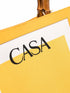 logo-print bamboo-handle tote bag