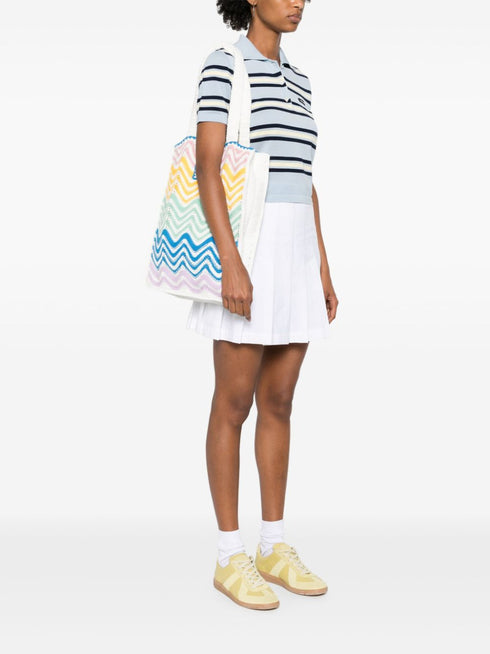 wavy crochet tote bag