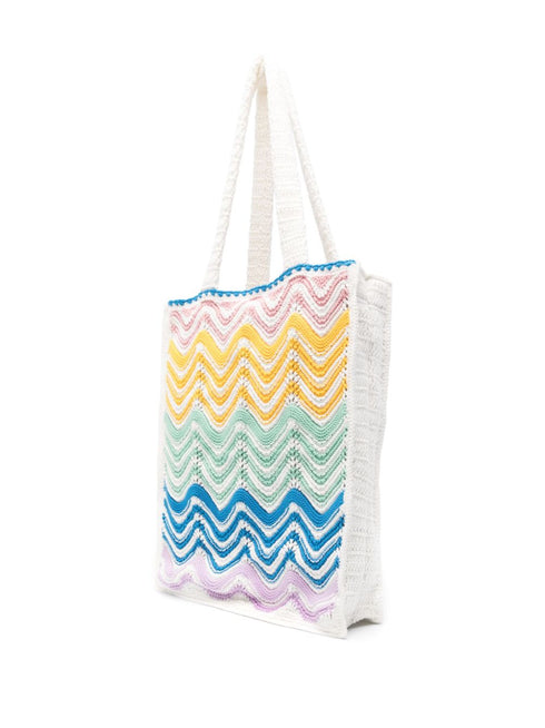 wavy crochet tote bag