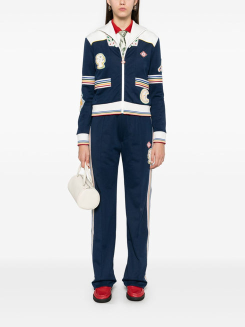 striped-trim track pants