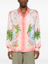 Paix Et Amour Tennis Club-print silk shirt