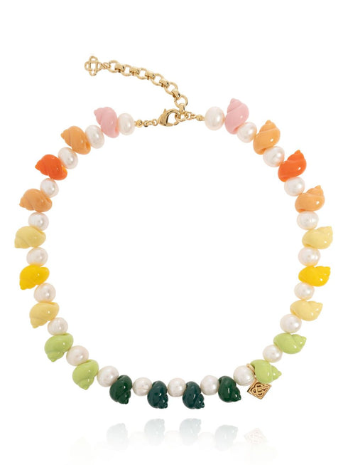 shell faux-pearl necklace