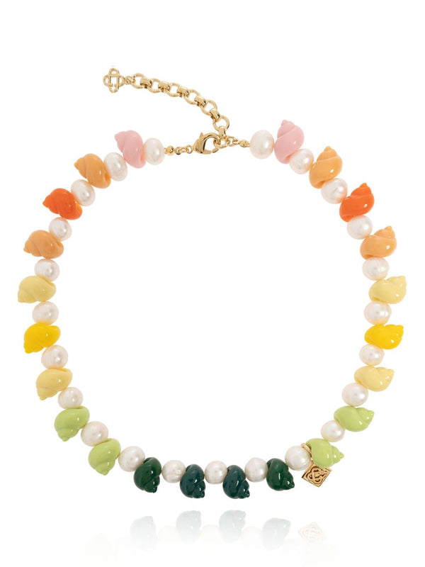 shell faux-pearl necklace