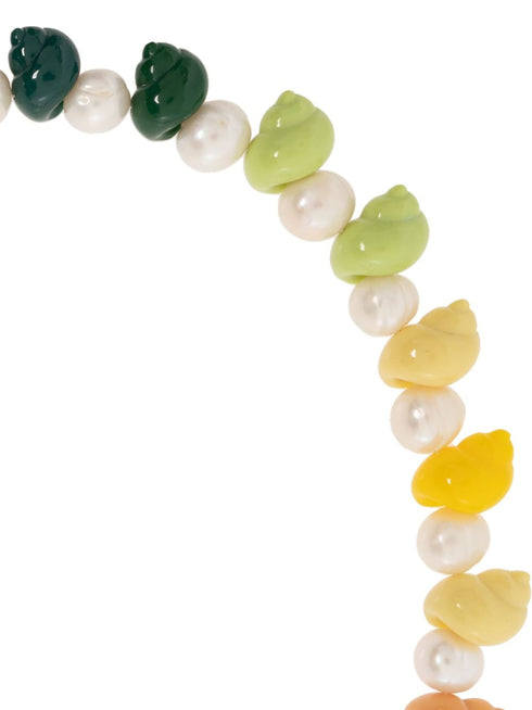 shell faux-pearl necklace
