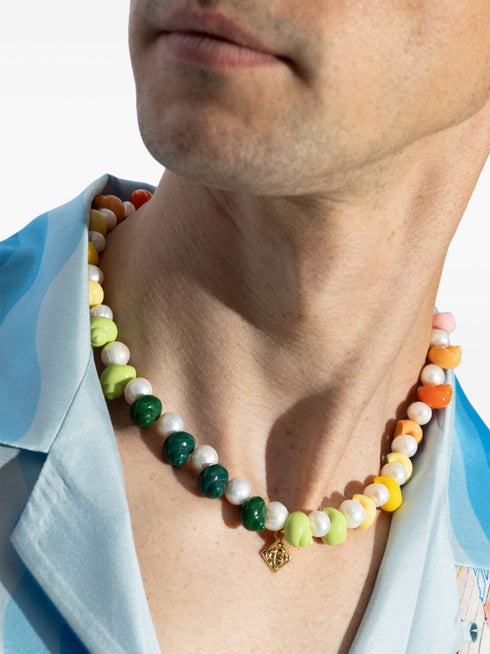 shell faux-pearl necklace