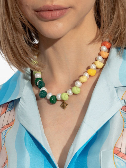 shell faux-pearl necklace