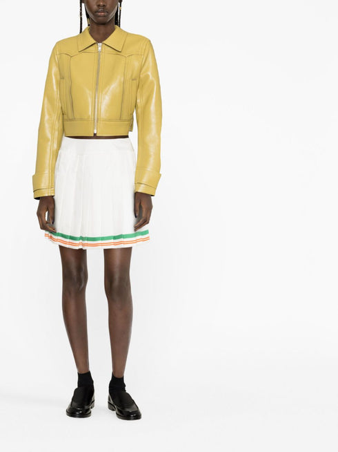 high-waisted A-line skirt