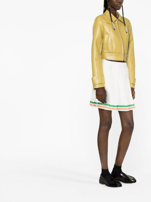 high-waisted A-line skirt